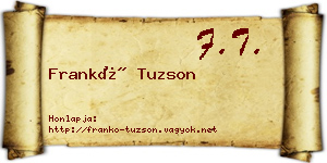 Frankó Tuzson névjegykártya